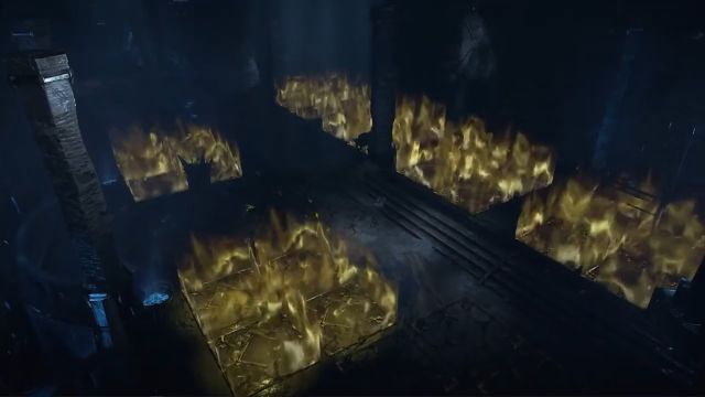 Multiple floor traps erupt poison from the floors of a Vault.