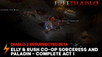 Elly and Rush co-op Diablo 2 Resurrected beta Act 1 live stream footage
