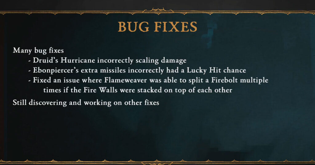 Diablo 4 patch bug fixes
